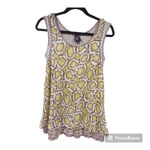 ANACDesigns by Kimi Kim Boho Sleeveless Layered Top Size Medium